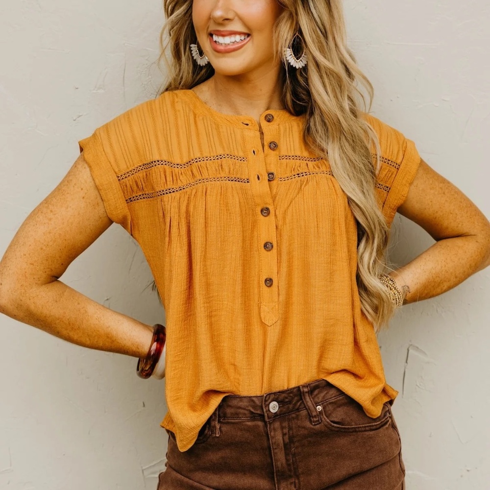 The Amirah Eyelet Trim Top